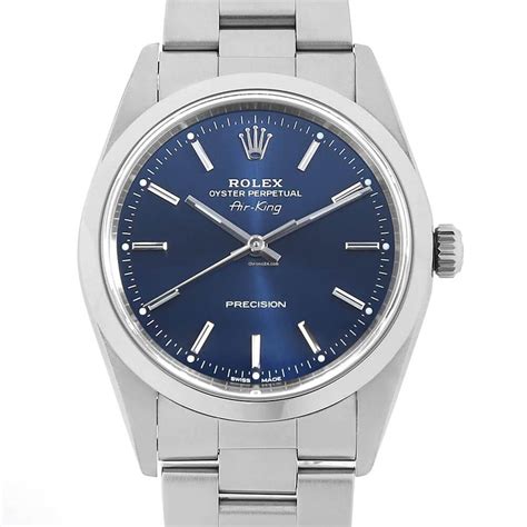 Rolex Air King 14010M blue bar YNumber USED mens 